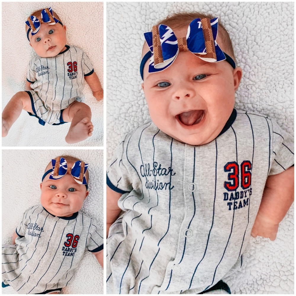 Tampa Bay Designer Lightning Baby Bow (one bow)